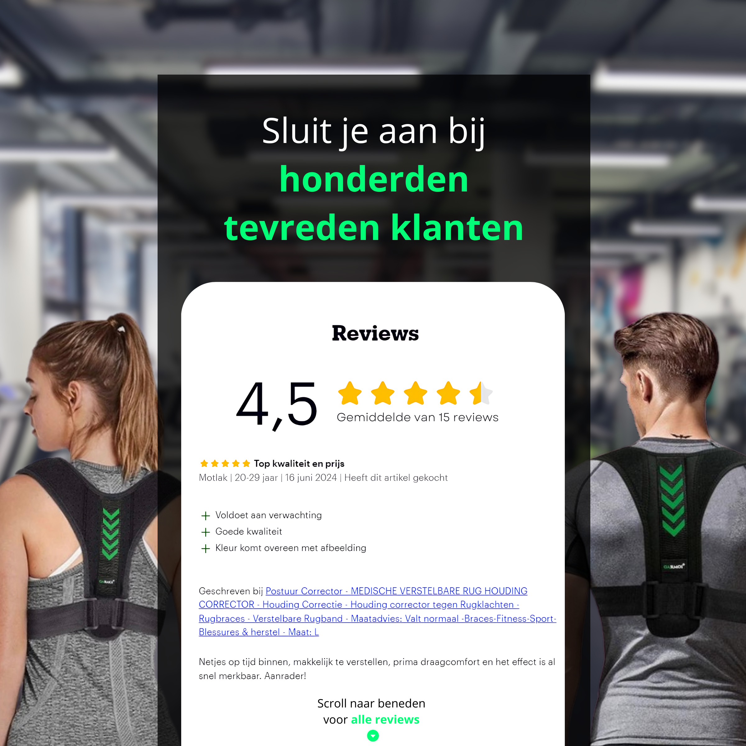 Postuur Corrector & Rugbrace – Verstelbaar – Meerdere Maten – Unisex