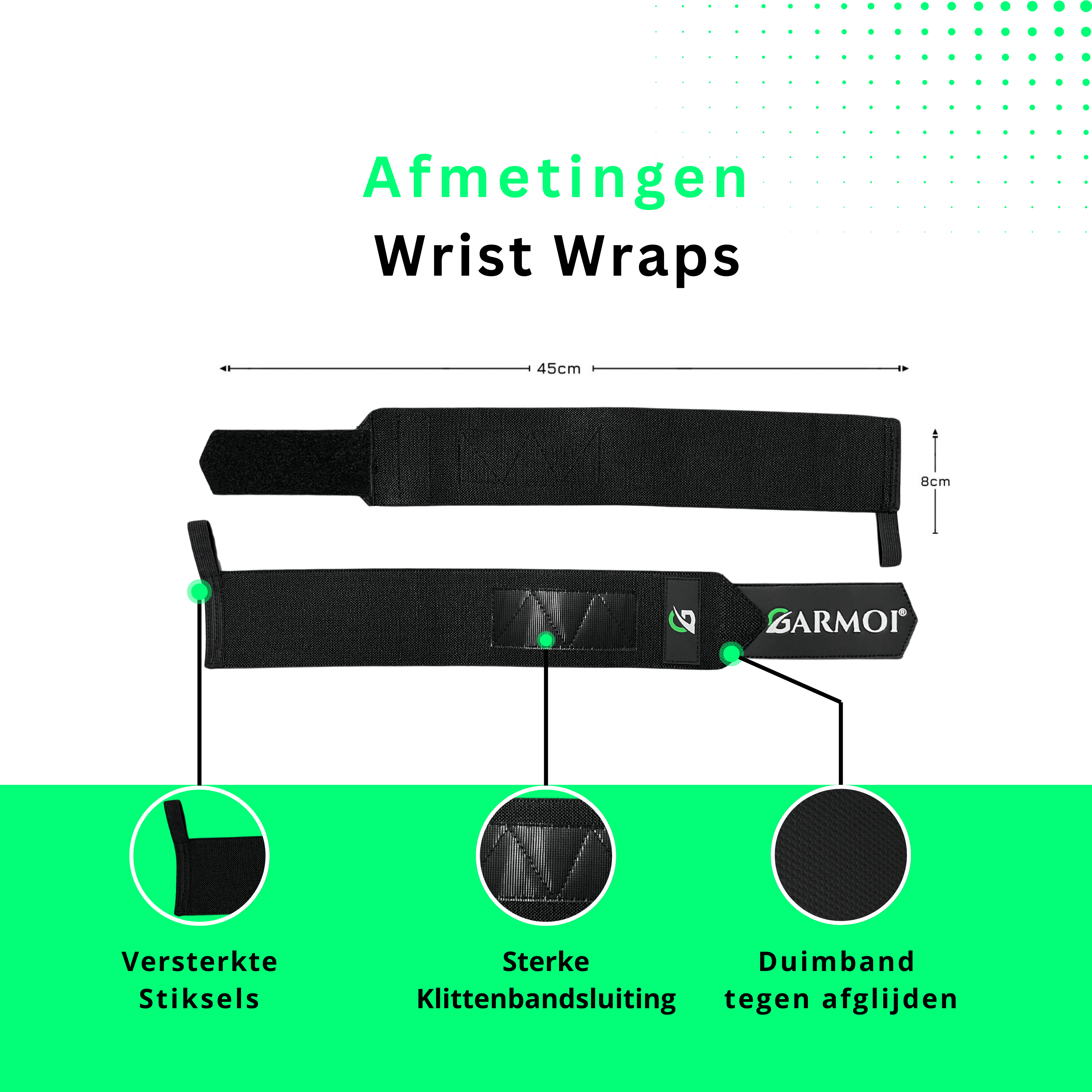 Polsbanden voor Fitness & Krachttraining – 2 Stuks – Verstelbare Wrist Wraps – Unisex – Zwart
