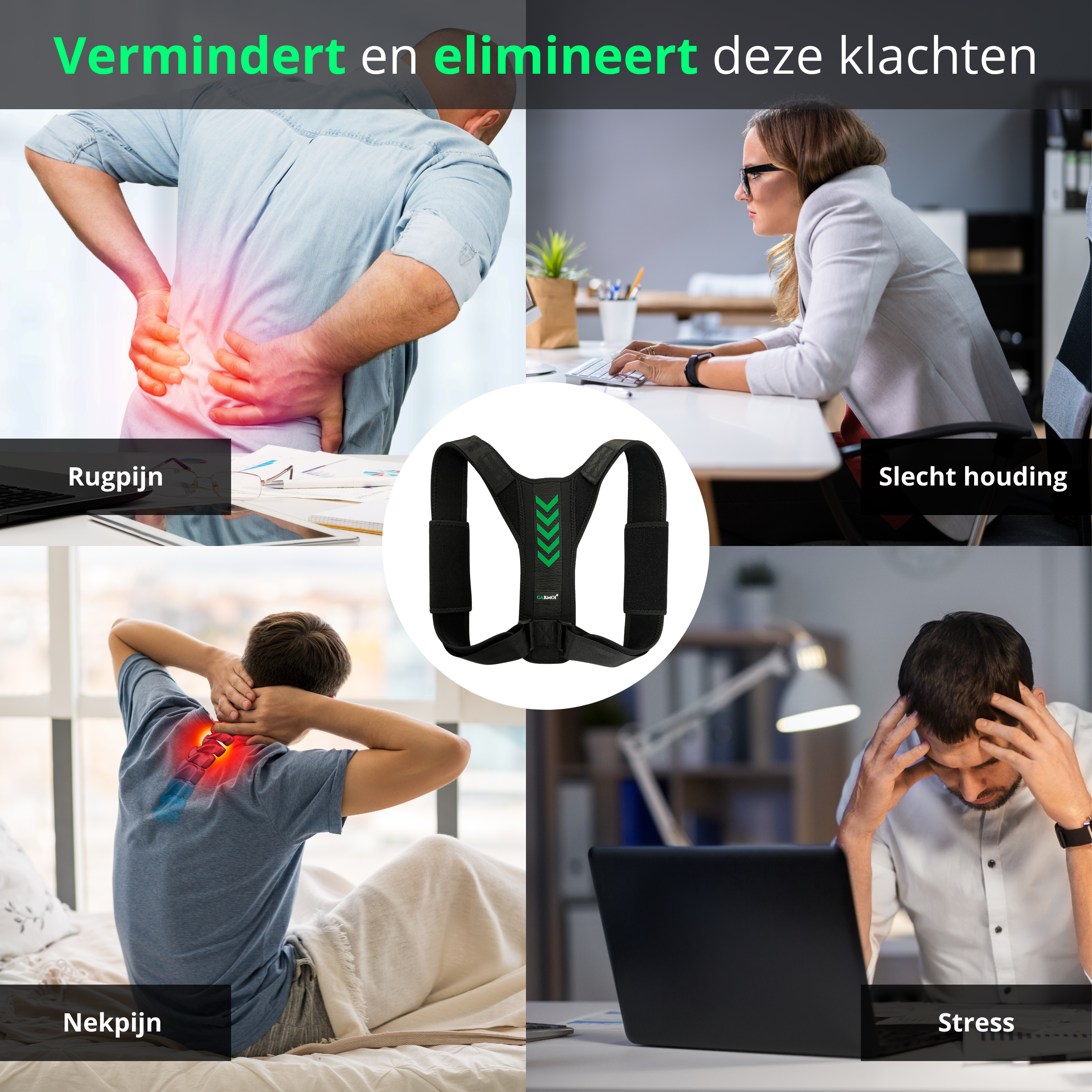 Postuur Corrector & Rugbrace – Verstelbaar – Meerdere Maten – Unisex