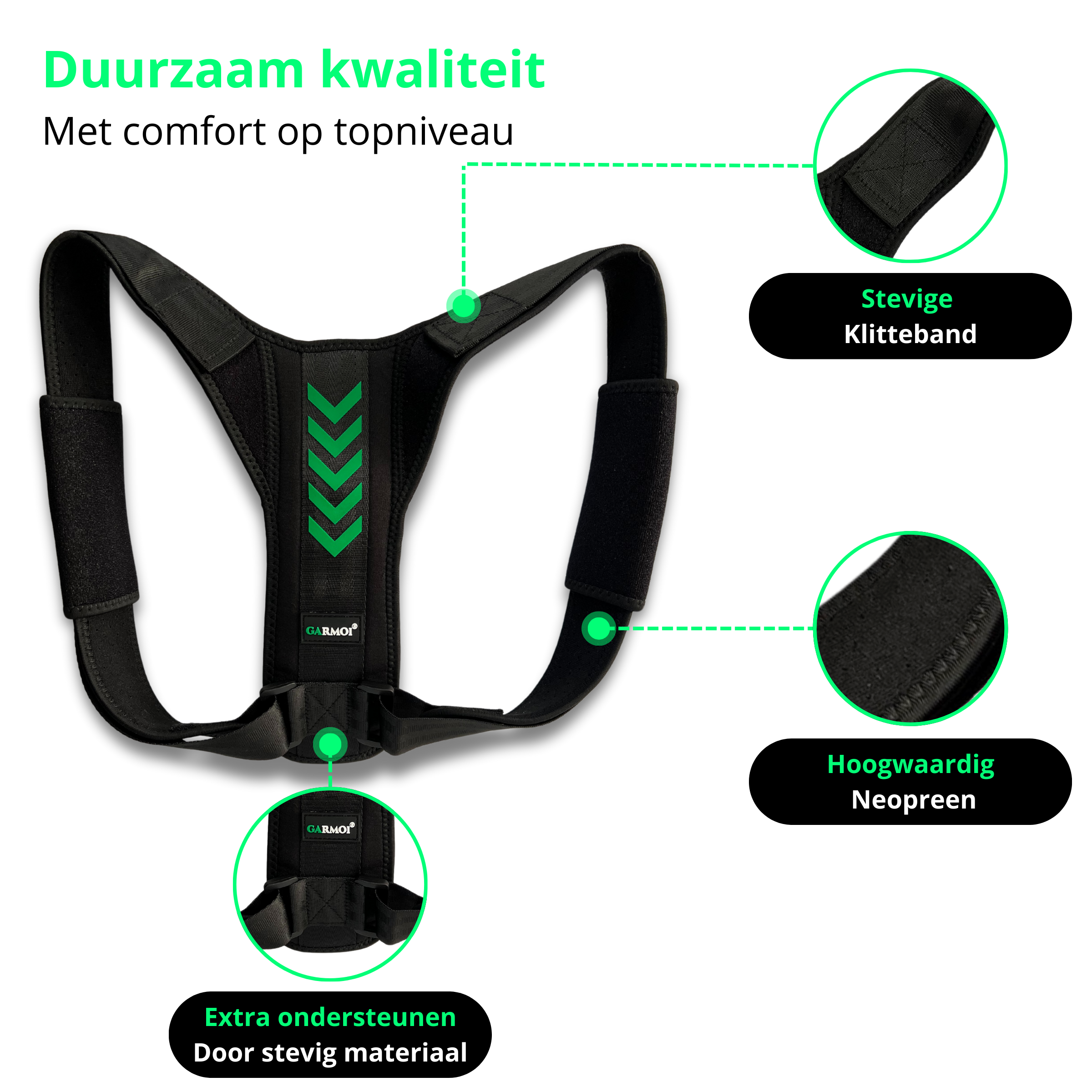 Postuur Corrector & Rugbrace – Verstelbaar – Meerdere Maten – Unisex