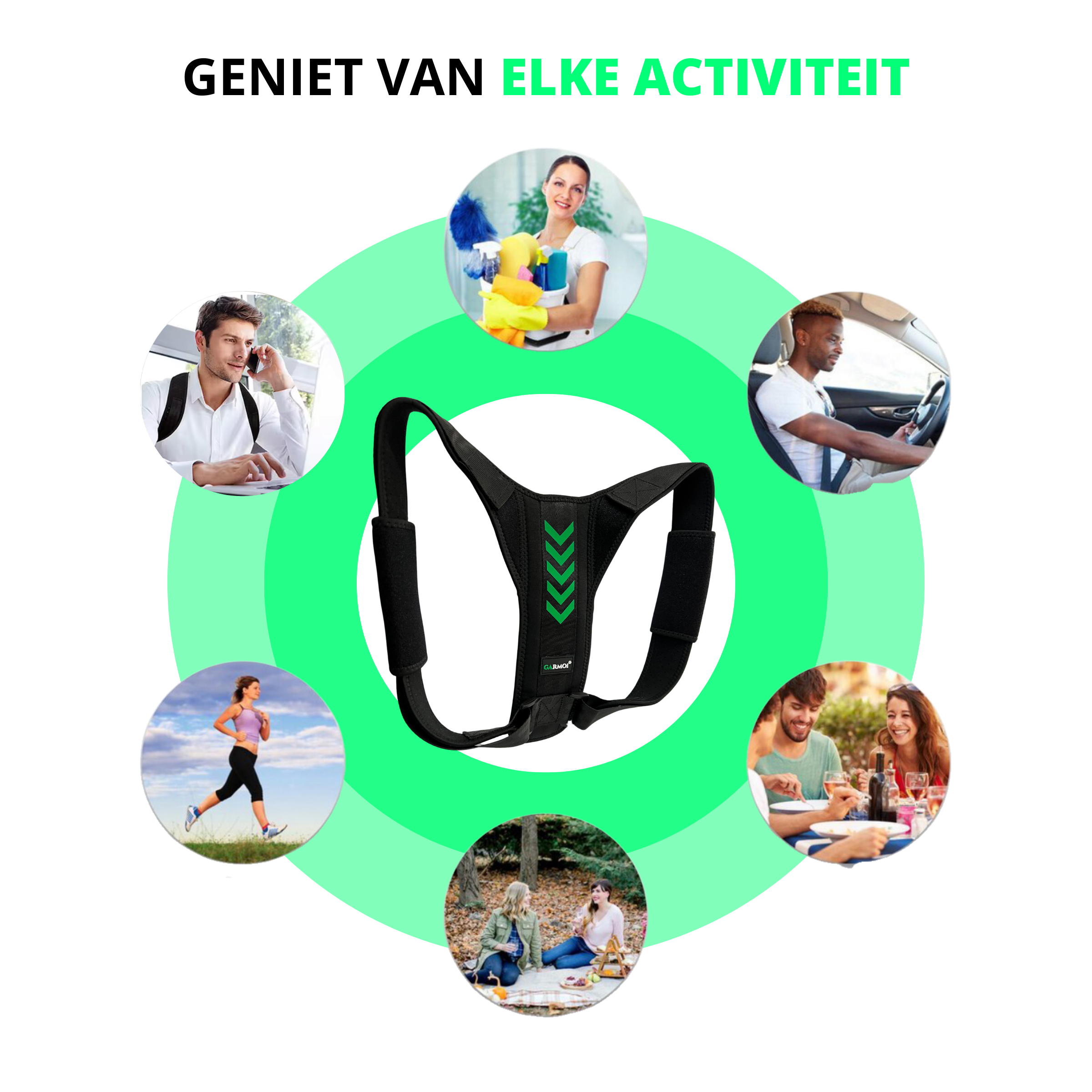 Postuur Corrector & Rugbrace – Verstelbaar – Meerdere Maten – Unisex