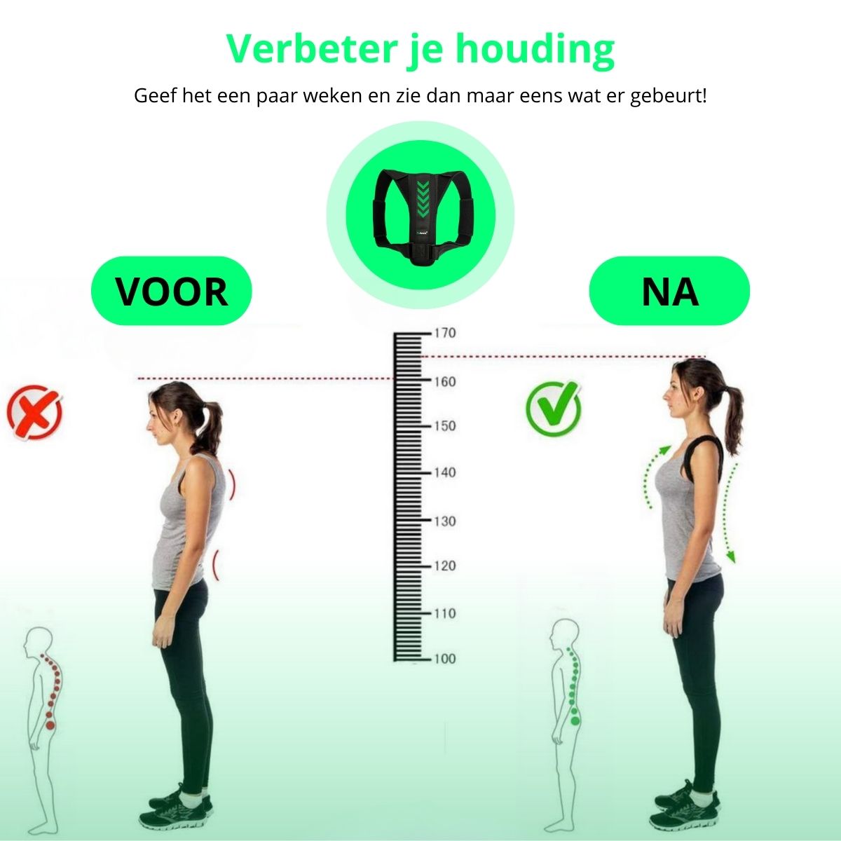 Postuur Corrector & Rugbrace – Verstelbaar – Meerdere Maten – Unisex